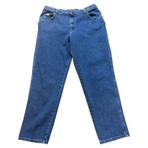 Vintage Lee Relaxed Fit Straight Leg‎ Blue Denim Jeans Women's Size 18 Short Mom